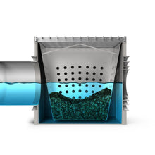 Load image into Gallery viewer, 22x22 Plastic catch basin (BASE 550-CBP), stainless steel grate ADA/Heel-proof, C Class