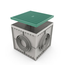 Charger l'image dans la galerie, 22x22 Plastic catch basin (BASE 550-CBP), green plastic grate, A Class