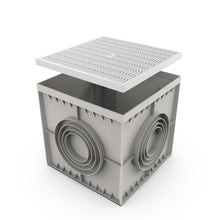 Load image into Gallery viewer, 22x22 Plastic catch basin (BASE 550-CBP), gray plastic grate, A Class