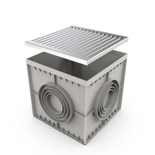 Load image into Gallery viewer, 22x22 Plastic catch basin (BASE 550-CBP), stainless steel grate ADA/Heel-proof, C Class