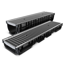 Load image into Gallery viewer, 8" Plastic trench drain (BASE 200P), Stainless steel grate "Mesh" (ADA), B class