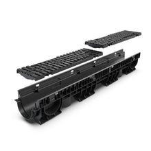 Load image into Gallery viewer, 4" Plastic trench drain (BASE 100P-HE), plastic grate heavy-duty, C Class