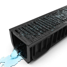 Load image into Gallery viewer, 8" Plastic trench drain (BASE 200P), ductile cast iron grate, C class