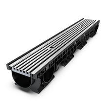 Load image into Gallery viewer, 4" Plastic trench drain (BASE 100P), stainless grate Heel Proof, A Class