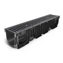 Load image into Gallery viewer, 6" Plastic trench drain (BASE 150P), ductile iron grate, C class