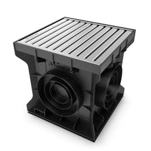 Load image into Gallery viewer, 12x12 Plastic catch basin (BASE 300-CBP), stainless steel grate ADA/Heel Proof, B class