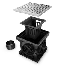 Load image into Gallery viewer, 12x12 Plastic catch basin (BASE 300-CBP), stainless steel grate ADA/Heel Proof, B class