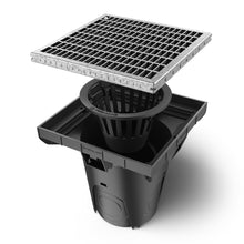 Charger l'image dans la galerie, 12x12 Plastic NEO catch basin (NEO 300-CBP), galvanized steel grate ADA