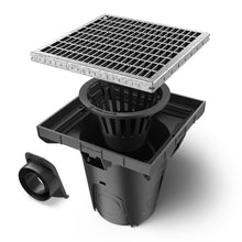 Charger l'image dans la galerie, 12x12 Plastic NEO catch basin (NEO 300-CBP), galvanized steel grate ADA