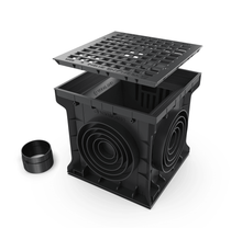 Load image into Gallery viewer, 16x16 Plastic catch basin (BASE 400-CBP), ductile cast iron grate, C Class