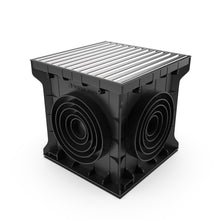 Charger l'image dans la galerie, 16x16 Plastic catch basin (BASE 400-CBP), stainless steel grate ADA/Heel-proof, A Class