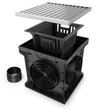 Charger l'image dans la galerie, 16x16 Plastic catch basin (BASE 400-CBP), stainless steel grate ADA/Heel-proof, A Class