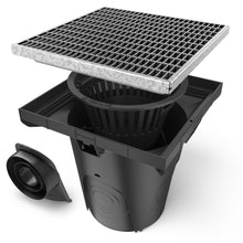 Charger l'image dans la galerie, 16x16 Plastic NEO catch basin (NEO 400-CBP), galvanized steel grate ADA