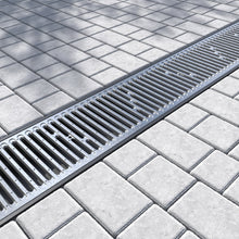 Load image into Gallery viewer, 8" Plastic trench drain (BASE 200P), galvanized steel grate, A class