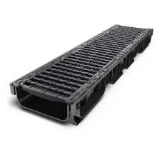 Load image into Gallery viewer, 8" Plastic trench drain (BASE 200P), ductile cast iron grate, C class