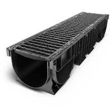 Load image into Gallery viewer, 8" Plastic trench drain (BASE 200P), ductile cast iron grate, C class