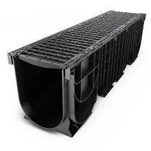 Load image into Gallery viewer, 8" Plastic trench drain (BASE 200P), ductile cast iron grate, C class