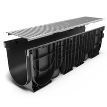 Load image into Gallery viewer, 8" Plastic trench drain (BASE 200P), galvanized steel grate, A class