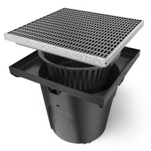 Charger l'image dans la galerie, 22x22 Plastic NEO catch basin (NEO 550-CBP), galvanized steel grate ADA