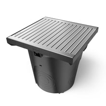 Charger l'image dans la galerie, 22x22 Plastic NEO catch basin (NEO 550-CBP), heavy duty stainless steel grate (ADA/Heel Proof)