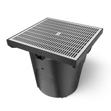 Load image into Gallery viewer, 22x22 Plastic NEO catch basin (BASE 550-CBP), gray plastic grate, A Class