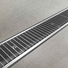 Load image into Gallery viewer, 8" Plastic trench drain (BASE 200P), stainless steel "mesh" grate ADA, B class