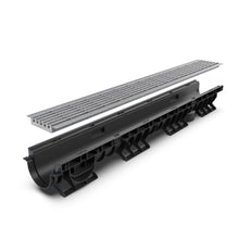 Load image into Gallery viewer, 4" Plastic trench drain (BASE 100P), galvanized grate "mesh" Heel Proof, A Class