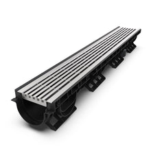Load image into Gallery viewer, 4" Plastic trench drain (BASE 100P), stainless grate "mesh" Heel Proof, A Class