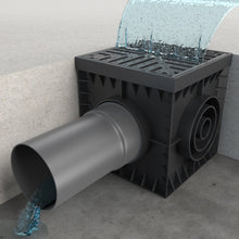 Load image into Gallery viewer, 12x12 Plastic catch basin (BASE 300-CBP), cast iron grate, B Class