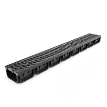 Load image into Gallery viewer, 4" EASY 2 plastic trench drain, plastic grate (black)