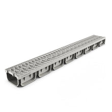 Load image into Gallery viewer, 4" EASY 2 plastic trench drain, plastic grate (light gray)
