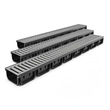 Load image into Gallery viewer, 4" EASY 2 plastic trench drain, galvanized grate