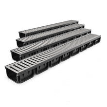 Load image into Gallery viewer, 4" EASY 2 plastic trench drain, stainless grate