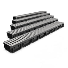 Load image into Gallery viewer, 4" EASY 2 plastic trench drain, stainless grate