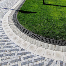 Charger l'image dans la galerie, 4" EASY 2 plastic radius trench drain, plastic grate (black)