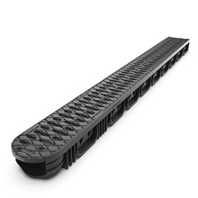 Charger l'image dans la galerie, 4" EASY 2 plastic radius trench drain, plastic grate (black)