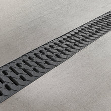 Load image into Gallery viewer, 4" EASY 2 plastic trench drain, plastic grate (black)