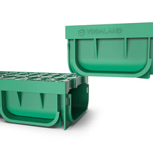 Load image into Gallery viewer, 4" EASY 2 plastic trench drain, plastic grate (green)