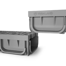 Load image into Gallery viewer, 4" EASY 2 plastic trench drain, plastic grate (Dark gray)