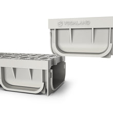 Load image into Gallery viewer, 4" EASY 2 plastic trench drain, plastic grate (light gray)