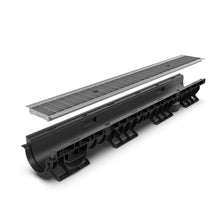 Load image into Gallery viewer, 4" Plastic trench drain (BASE 100P), galvanized grate ADA, B class