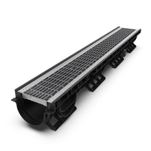 Load image into Gallery viewer, 4" Plastic trench drain (BASE 100P), galvanized grate ADA, B class