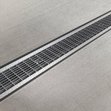Load image into Gallery viewer, 4" Plastic trench drain (BASE 100P), galvanized grate ADA, B class