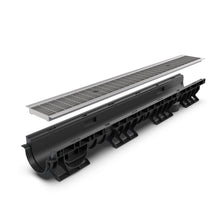 Load image into Gallery viewer, 4" Plastic trench drain (BASE 100P), stainless grate ADA, B class