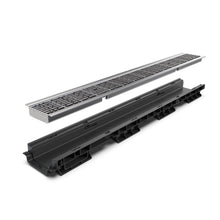 Load image into Gallery viewer, 4" Plastic trench drain (BASE 100P), stainless grate "no-slip", B class