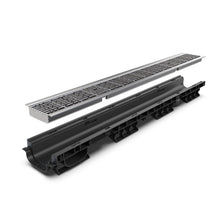 Load image into Gallery viewer, 4" Plastic trench drain (BASE 100P), stainless grate "no-slip", B class