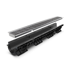 Load image into Gallery viewer, 4" Plastic trench drain (BASE 100P), stainless grate "no-slip", B class
