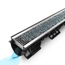 Load image into Gallery viewer, 4" Plastic trench drain (BASE 100P), stainless grate "no-slip", B class