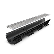 Load image into Gallery viewer, 4" Plastic trench drain (BASE 100P), stainless grate, A Class