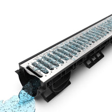 Load image into Gallery viewer, 4" Plastic trench drain (BASE 100P), stainless grate, A Class